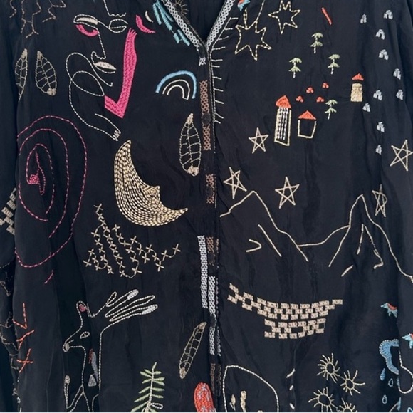 Johnny Was Biya Picassa heavily embroidered blouse NWT RARE - Picture 4 of 10